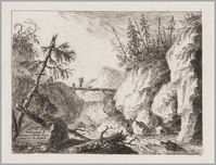 KG 13778
<br/>
Landschappen naar de natuur getekend; waterval
<br/>
<em>Weirotter, François Edmund (1730-1771)</em>